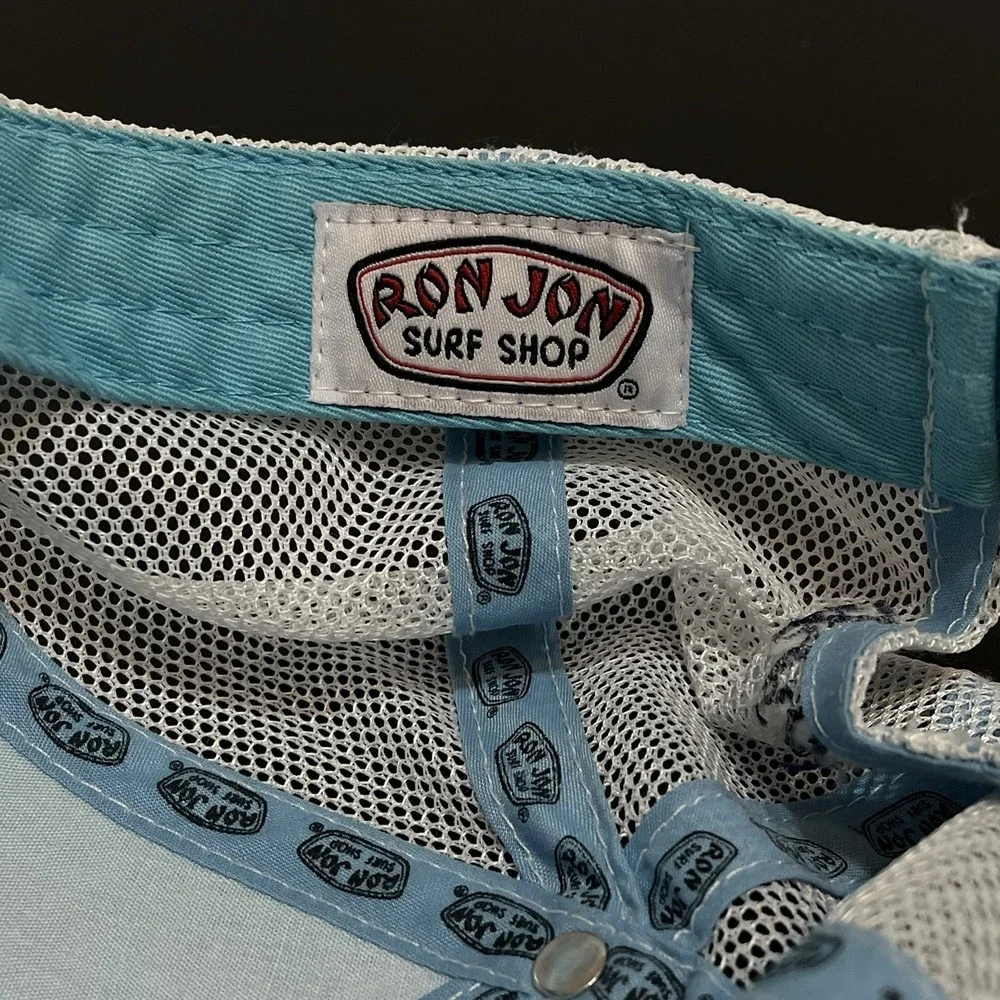 RON JON Surf Shop Women's Strapback Trucker Hat Cap ORANGE BEACH Teal Blue